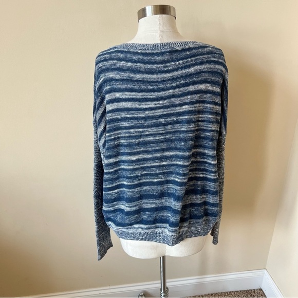 Eileen Fisher organic linen stripe scoop neck sweater 17820 - Picture 5 of 8